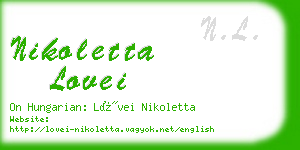 nikoletta lovei business card